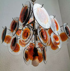 Vintage Murano Disc Chandelier   1960s Italy   Mid Century Modern Light Fixtire