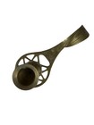 Vintage Brass Etched Taper Candlestick Candle Holder Handle Cut Out Sun Star