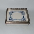 Antique Dutch Art Deco Tile Tray 1905-1910 Chris Van Der Hoef Metal Frame