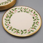 Lenox Holiday Salad Plates 8 1 8  Set Of 6 Christmas - Free Usa Shipping