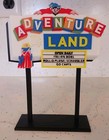 Vintage 70s Adventureland 3d Print Mini Amusement Park Sign Addison Illinois