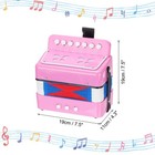 Accordion 10 Keys Button Accordion Mini Musical Instrument Toys Gifts Pink