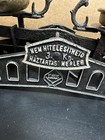 Antique Cast Iron Balance Scale W  Brass Pans