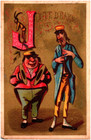 Joute D harmonie Letter J Alphabet French Victorian Trade Card Sample Musicians