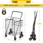 Foldable Stairclimbing Shopping Cartwaterproof 360   Wheels  black silver 