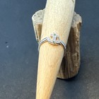 Rhodium Plated  925 Sterling Silver Toe Ring Anchor With Green Cz