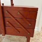 Vtg Strommen Bruk Hamar Norway Mcm Wood Accordion Sewing Cabinet Box Cherry