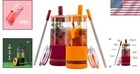 Premium Reusable 20 Fl Oz Glass Tumblers With Straws     Boysenberry   Autumn Gold