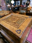 Antique Rare Victorian Dated 1871 Beautiful Inlaid Box With Mirror Display