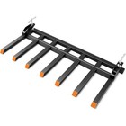 68  Clamp On Debris Forks For Tractor  5500 Lbs Pallet 7 Fork For Loader Bucket