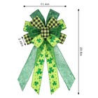 Large St  Patrick s Day Wreath Bows  Black Green Buffalo Plaid Bows For Wreath  