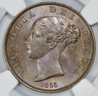 1855 Great Britain 1 2p Half Penny Ngc Ms 64 Brown