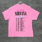 Nirvana Band Tee Xl Pink Angel Graphic Acid Wash Short Sleeve Shirt Retro Nwot