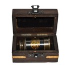 Antique Style Brass Telescope Maritime Spyglass With Wooden Box-gift