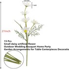15 Bundles Artificial Daisy Flowers White Silk Uv Resistant Outdoor Fake