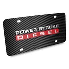 Ford Power Stroke Diesel 3d Logo Black Carbon Fiber Patten Steel License Plate