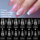 Loveourhome 600pc Coffin Fake Nail Tips Clear Press On Nails Medium  Full Cover