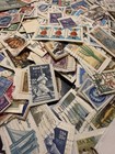 100 Vintage Used Postage Stamps On Paper Worldwide Mix Usa Canada Europe Asia