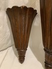 Trio Of Vintage Art Deco Scalloped Ribbed Fluted Wooden Wall Sconces
