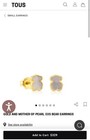 Tous Jewelry Authentic Gold And Mother-of-pearl Xxs Bear Earring - Only One