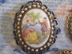 Vintage Lot Of 3 Victorian Brooches  Pins Necklace Very Pretty