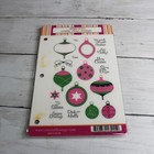 Craft Clear Rubber Stamp Set Unmounted Christmas Tree Ornaments Holiday Sayings