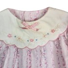 Vintage Mayfair Baby Dress Newborn Pink Floral Embroidered Collar Puff Sleeve
