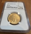1907  10 Gold Indian Head  Ngc Ms 61  First Year - Low Mintage Date
