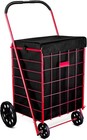 Folding Grocery Basket Cart Shopping Wheel Large Utility Laundry18 x15 x24  bag 