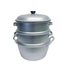 12  30cm 3 Tier Aluminum Steamer Large And Small Hole Cookware 3 Layers Steamer 