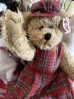 Ty Attic Treasures    scotch    The Scottish Bear  Red Plaid Tartan Overalls   Cap