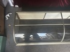 Vintage Antique Curved Nickel glass Showcase With Wooden Doors Jewelry Display