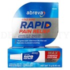 Abreva Cold Sore Rapid Pain Relief Cream Treatment 3g Lot Of 2