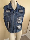 Black Label Society Zakk Wylde Denim Jean Vest  Patch Men s Small Signed 