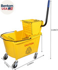 Commercial Mop Bucket With Side Press Wringer On Wheels  Including One Commercia