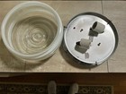 Vtg White Pendant Milk Glass Wave Pattern  Art Deco Light Fixture  Tested Vguc 