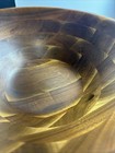 Large Turned Walnut Wood Bowl Segmented Handcrafted Decorative Salad Serving 14   