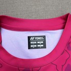 Yonex Pink Purple Floral Short Sleeve Tennis Shirt M Polyester Unisex Adults