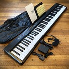 Black 88-key Electric Piano Keyboard  Foldable  Portable  Chargeable  1k Tones