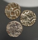 I26-17   Bull And Horseman    sri Samanta Deva   Billon Jitals   Lot Of 3 Coins