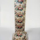 French Antique Chintz Large Cotton Floral Print  1920   s  Over 5 Yards Of Beauty 