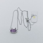 New Kendra Scott Elisa Silver Plated Cat Kitty Pendant Necklace In Amethyst