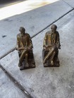 Antique 1920 s Armor Bronze Co  Abraham Lincoln Set 2 Bookends Made Usa In Mass 