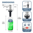Soap Dispenser For Kitchen Sink Stainless Steel With 17oz Bottle Brushed Nickel