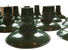 1 Porcelain 12  Flush Mount Industrial Green Barn Light Lamp Gas Station Vtg A s
