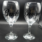 Bride And Groom Wedding Champagne wine Toasting Glasses Set