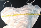 Sz 44 Extra Large Feminine Sissy White Nylon   Lace Full Slip Lets Dress Up