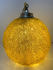 Vtg  60s Spun Lucite Acrylic Spaghetti Hanging Swag Lamp Yellow Amber Gold Mcm