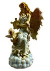 Angel Music Box With Harp And Baby Angel On A Cloud 10    Tall Works Vintage