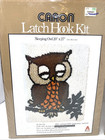Vintage Caron Latch Hook Kits Mushrooms And Sleeping Owl 20x27 Rug Wall Hangings